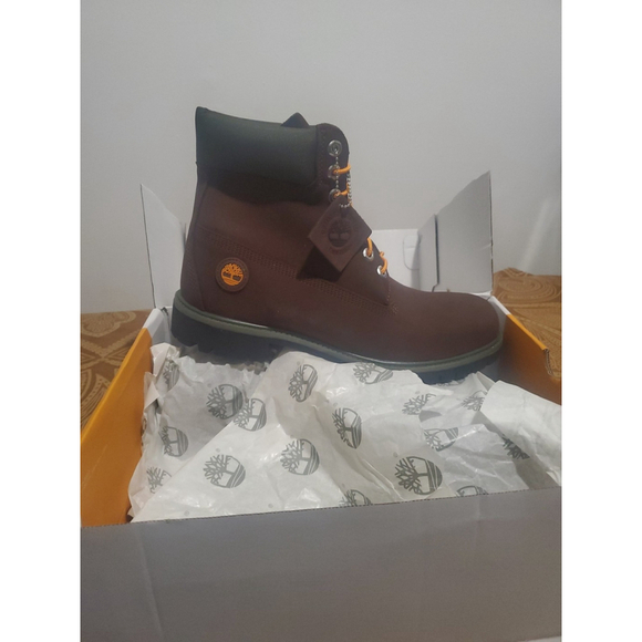 Timberland® Men's PREMIUM 6 INCH WATERPROOF Dark Brown Boots Size 10.5 NIB - Picture 4 of 6